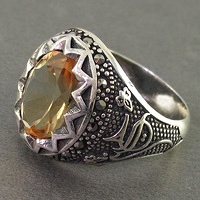 انگشتر سیترین خوشرنگ و خاص مردانه 