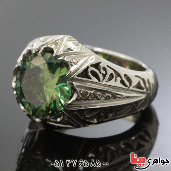 انگشتر موزانایت روسیه و الماس فاخر _کد:19495