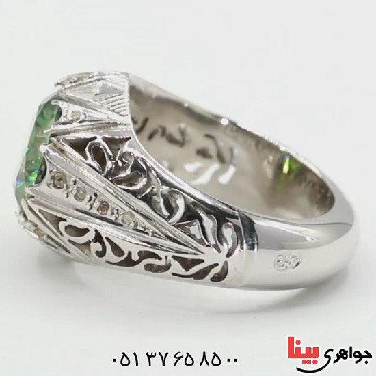 انگشتر موزانایت روسیه و الماس فاخر _کد:19495