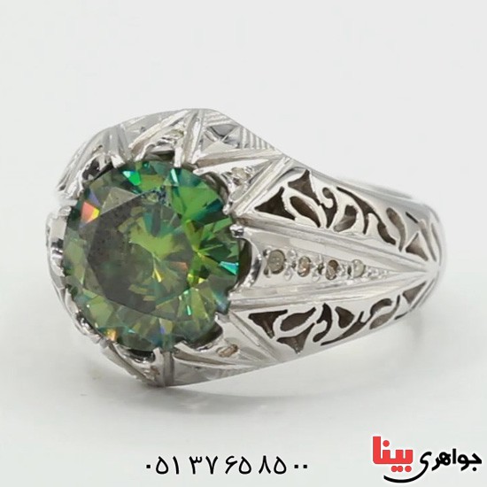 انگشتر موزانایت روسیه و الماس فاخر _کد:19495