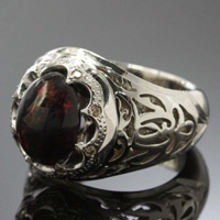 انگشتر اوپال و الماس فاخر 