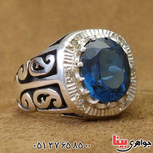 انگشتر توپاز و الماس بسیار عالی و زیبا _کد:19501