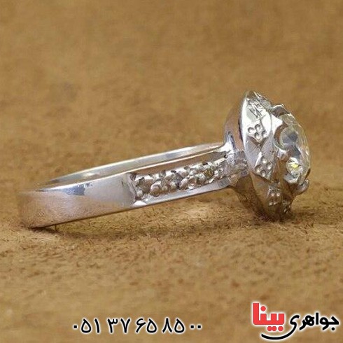 انگشتر موزانایت طرح الماس مدل آذری زیبا _کد:19508