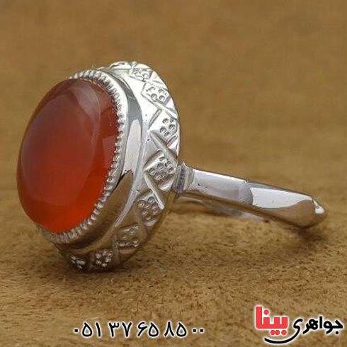 انگشتر عقیق یمنی مدل آذری زیبا _کد:19509