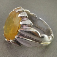 انگشتر یاقوت زرد درشت خوش رنگ مردانه 