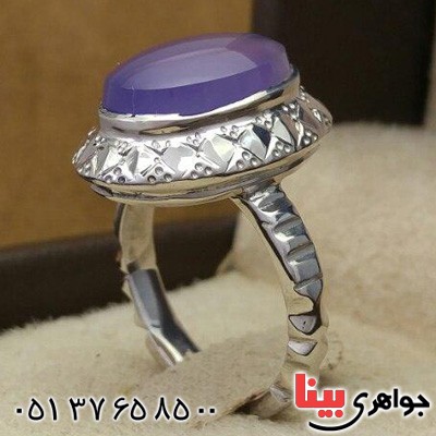 انگشتر عقیق یمنی کبود مدل آذری بسیار زیبا _کد:19522