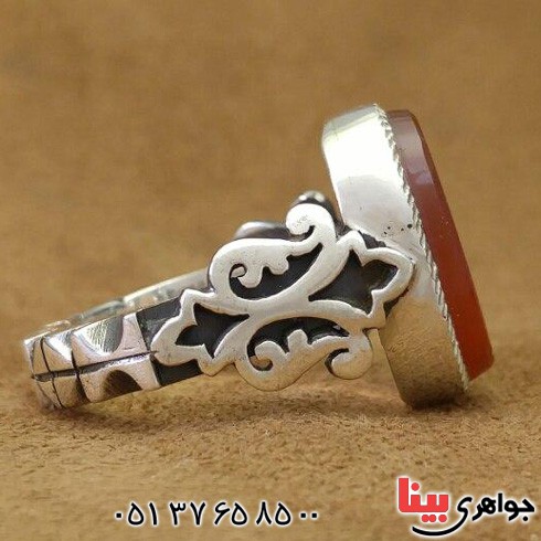 انگشتر عقیق یمنی مدل صفوی بسیار زیبا _کد:19533