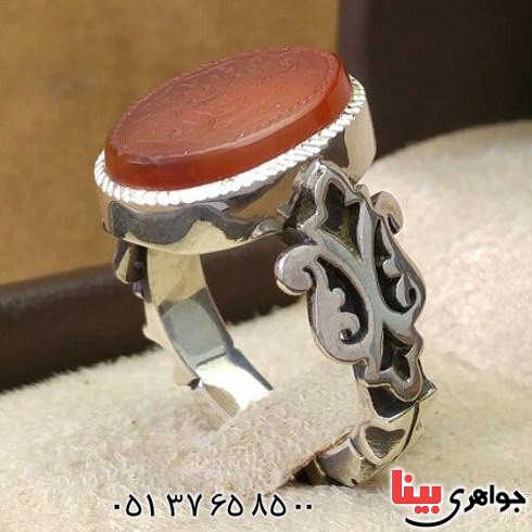 انگشتر عقیق یمنی مدل صفوی بسیار زیبا _کد:19533