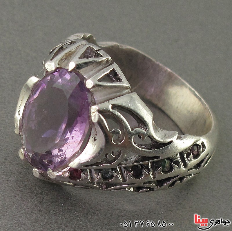 انگشتر آمتیست بسیار خاص و خوشرنگ _کد:19548