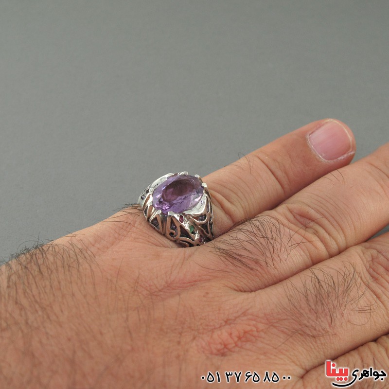 انگشتر آمتیست بسیار خاص و خوشرنگ _کد:19548