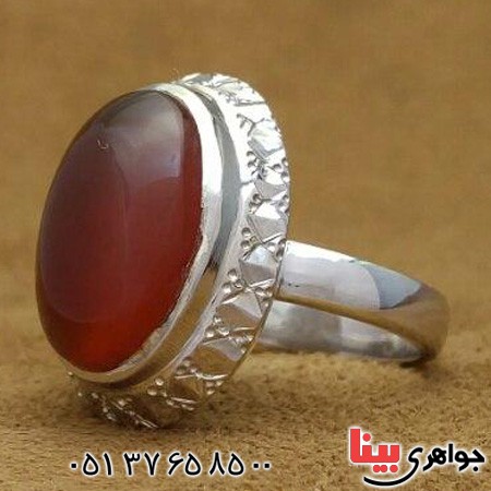 انگشتر عقیق یمنی مدل آذری بسیار عالی _کد:19554