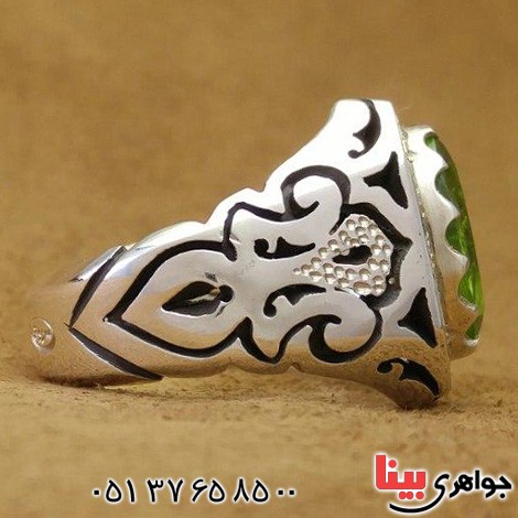 انگشتر زبرجد دور الماس بسیار زیبا و عالی _کد:19555