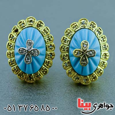 گوشواره فیروزه بسیار زیبا و مجلسی گوشواره فیروزه بسیار زیبا و مجلسی