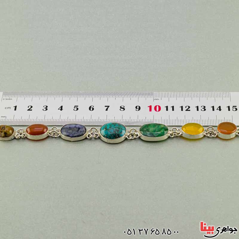 دستبند چند جواهر سنگ درمانی مدل سلجوقی زیبا _کد:19586