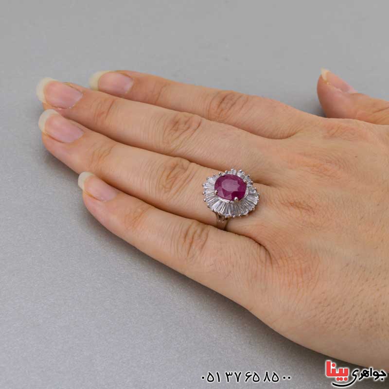 انگشتر یاقوت سرخ دور باگت خوشرنگ برند SPN _کد:19718
