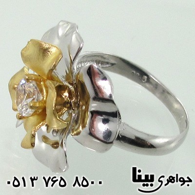انگشتر نقره زنانه گل برلیانی