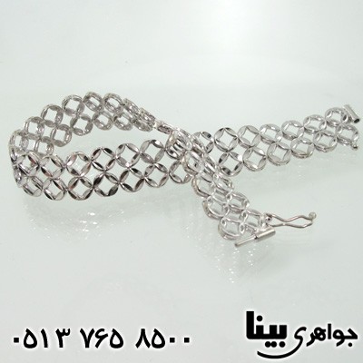 دستبند نقره زنانه توربافت درشت