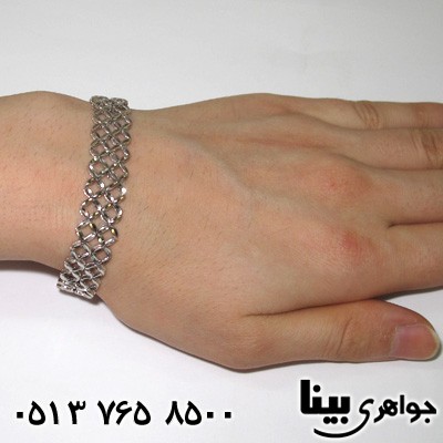 دستبند نقره زنانه توربافت درشت