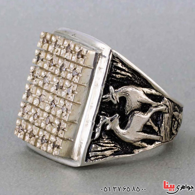 انگشتر الماس خاص با قلمزنی بسیار زیبا _کد:19824