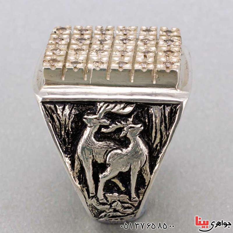 انگشتر الماس خاص با قلمزنی بسیار زیبا _کد:19824