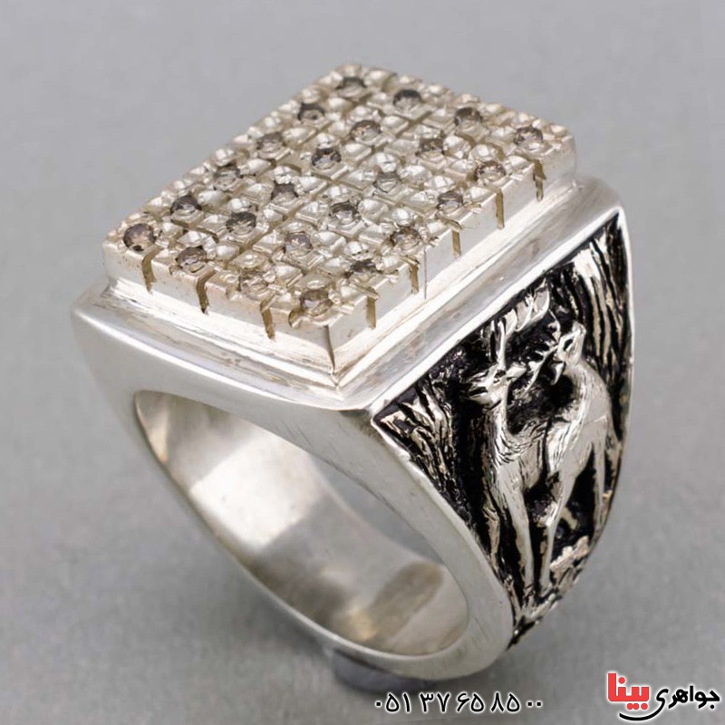 انگشتر الماس خاص با قلمزنی بسیار زیبا _کد:19824