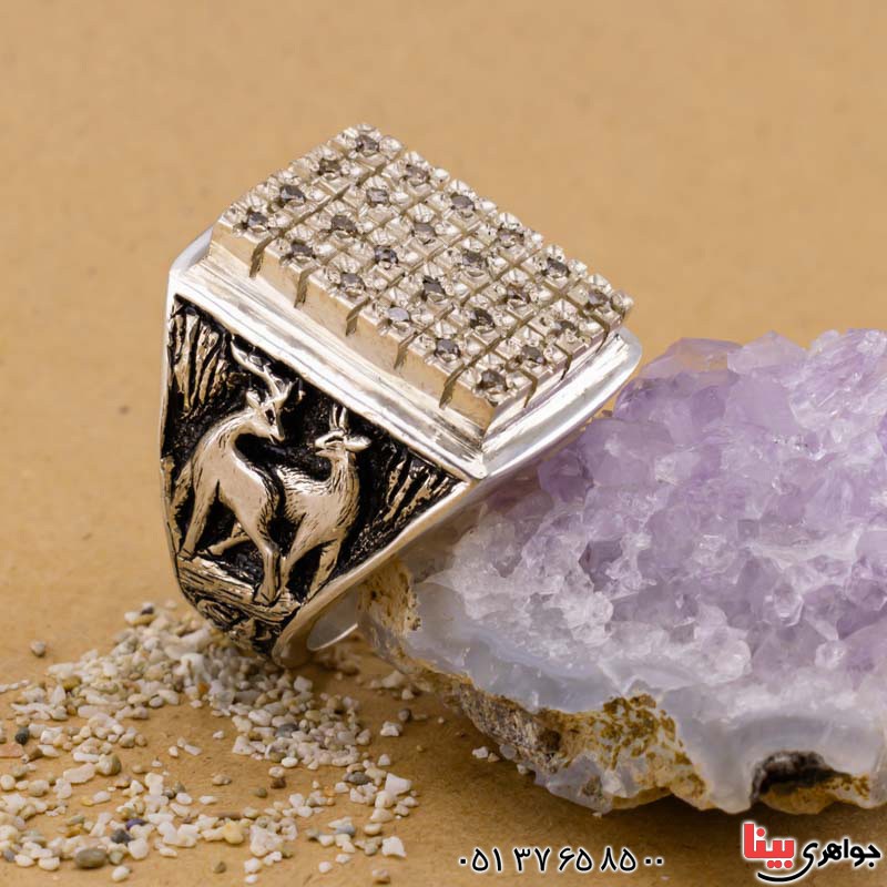 انگشتر الماس خاص با قلمزنی بسیار زیبا _کد:19824