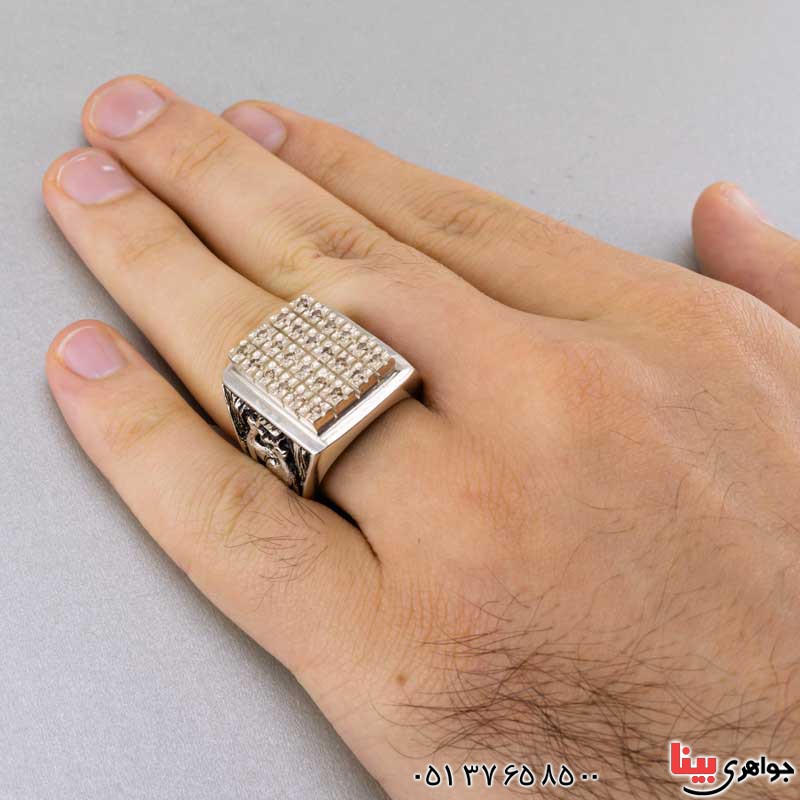 انگشتر الماس خاص با قلمزنی بسیار زیبا _کد:19824