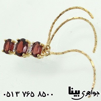گردنبند یاقوت گارنت و الماس زنانه آبشاری