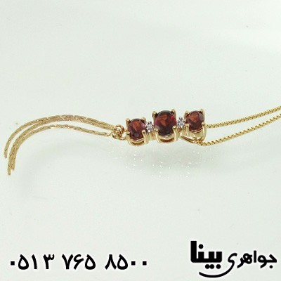 گردنبند یاقوت گارنت و الماس زنانه آبشاری