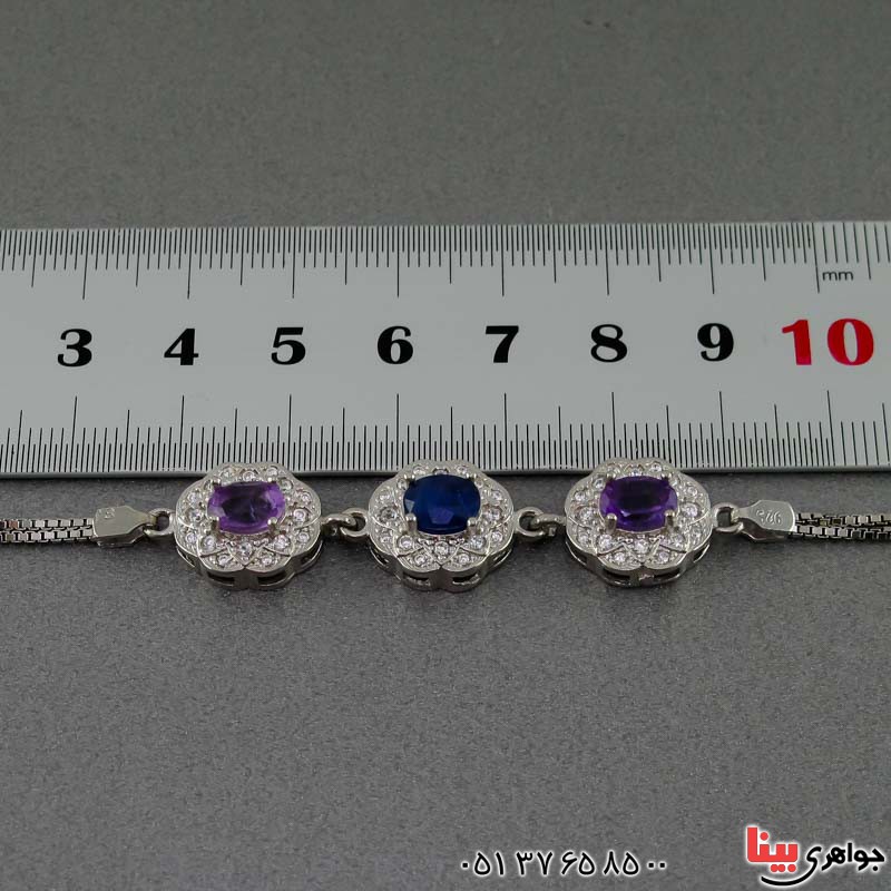 دستبند چند جواهر لاکچری بسیار زیبا _کد:19830