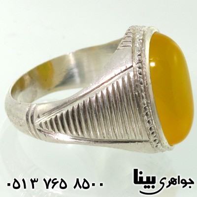 انگشتر عقیق شرف الشمس مردانه طرح قدیم