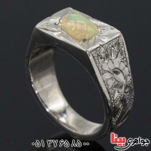 انگشتر اوپال و الماس بسیار عالی _کد:19940