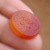 نگین انگشتر عقیق یمنی خطی دو رو بسیار زیبا 