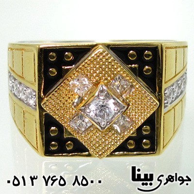 انگشتر نقره مردانه طرح لوزی