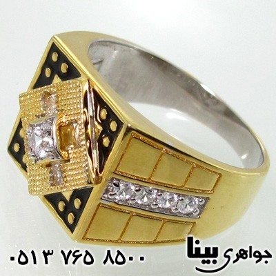 انگشتر نقره مردانه طرح لوزی