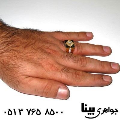انگشتر نقره مردانه طرح لوزی