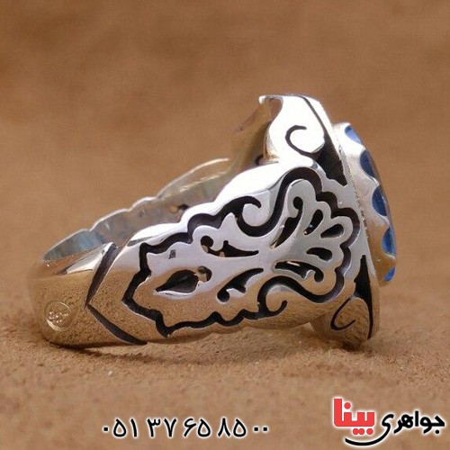 انگشتر توپاز دور الماس مدل شبکه ای _کد:19998