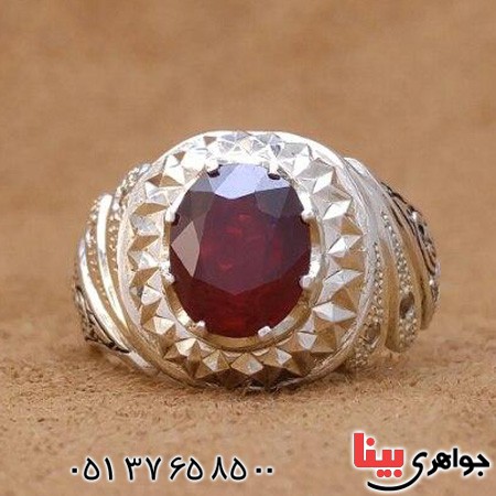 انگشتر یاقوت سرخ و الماس بسیار زیبا _کد:19999
