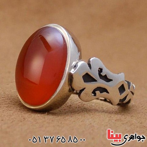 انگشتر عقیق یمنی مردانه مدل صفوی زیبا _کد:20002