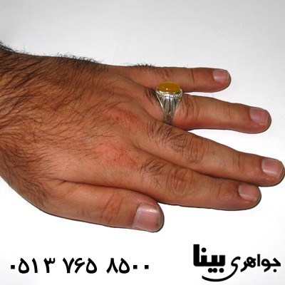 انگشتر عقیق شرف الشمس مردانه رکاب راه دار