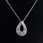 گردنبند نقره رودیوم نگین سوئیسی _کد:20069