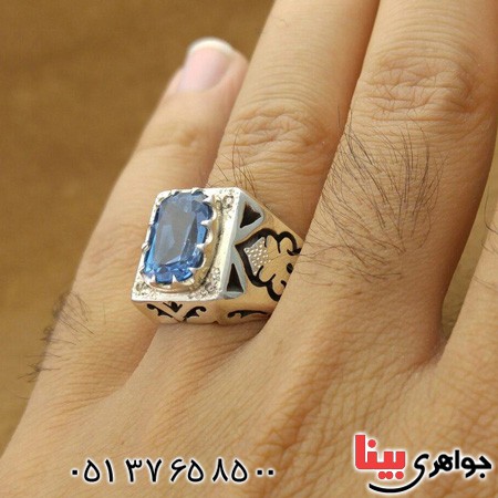 انگشتر توپاز دور الماس مدل آذری _کد:20085