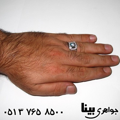 انگشتر نقره مردانه رادیوم نگین سوئیسی