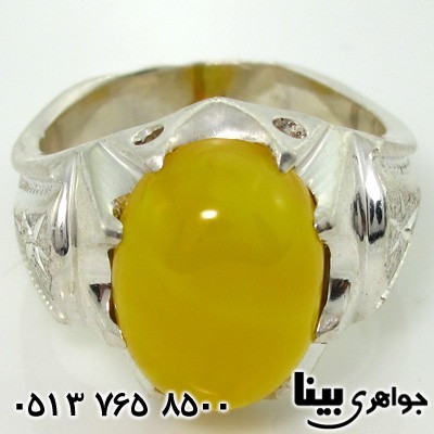 انگشتر عقیق شرف الشمس مردانه طرح رکاب ستاره