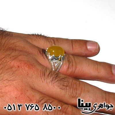 انگشتر عقیق شرف الشمس مردانه طرح رکاب ستاره