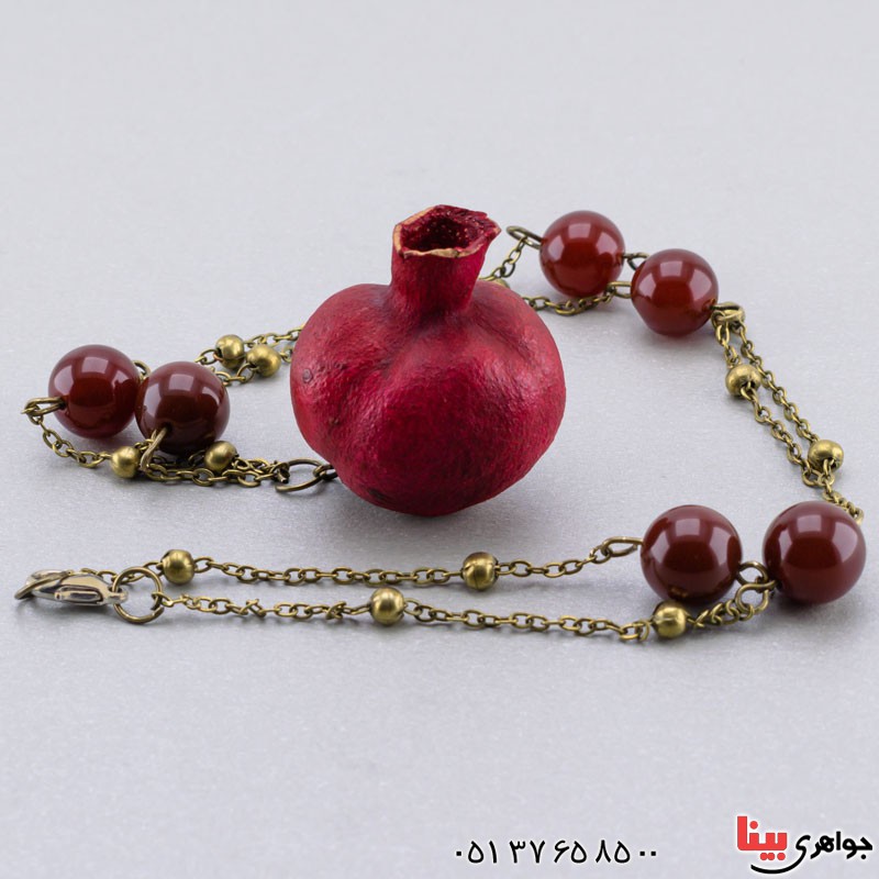 گردنبند عقیق و انار طبیعی خاص _کد:20133