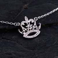 گردنبند نقره رودیوم نگین سوئیسی مدل تاج 