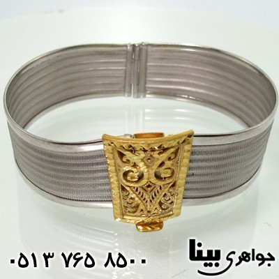 دستبند نقره زنانه با قالب طلا 01