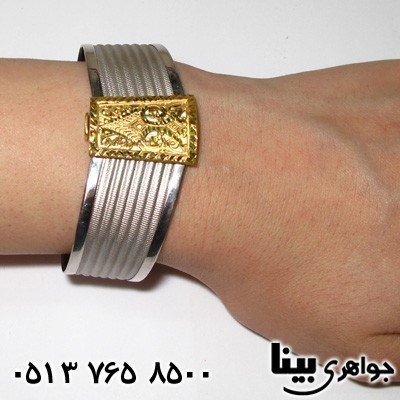 دستبند نقره زنانه با قالب طلا 01