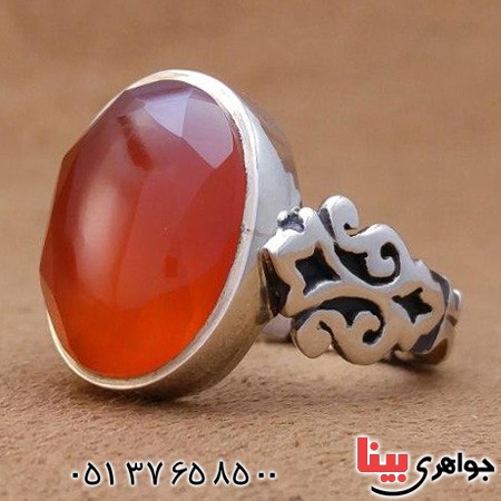 انگشتر عقیق یمنی تراش الماس زیبا _کد:20152